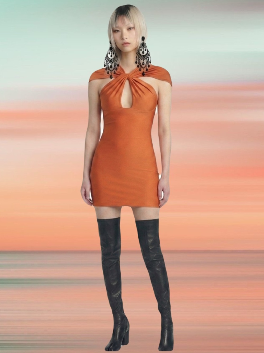 Coperni orange dress
